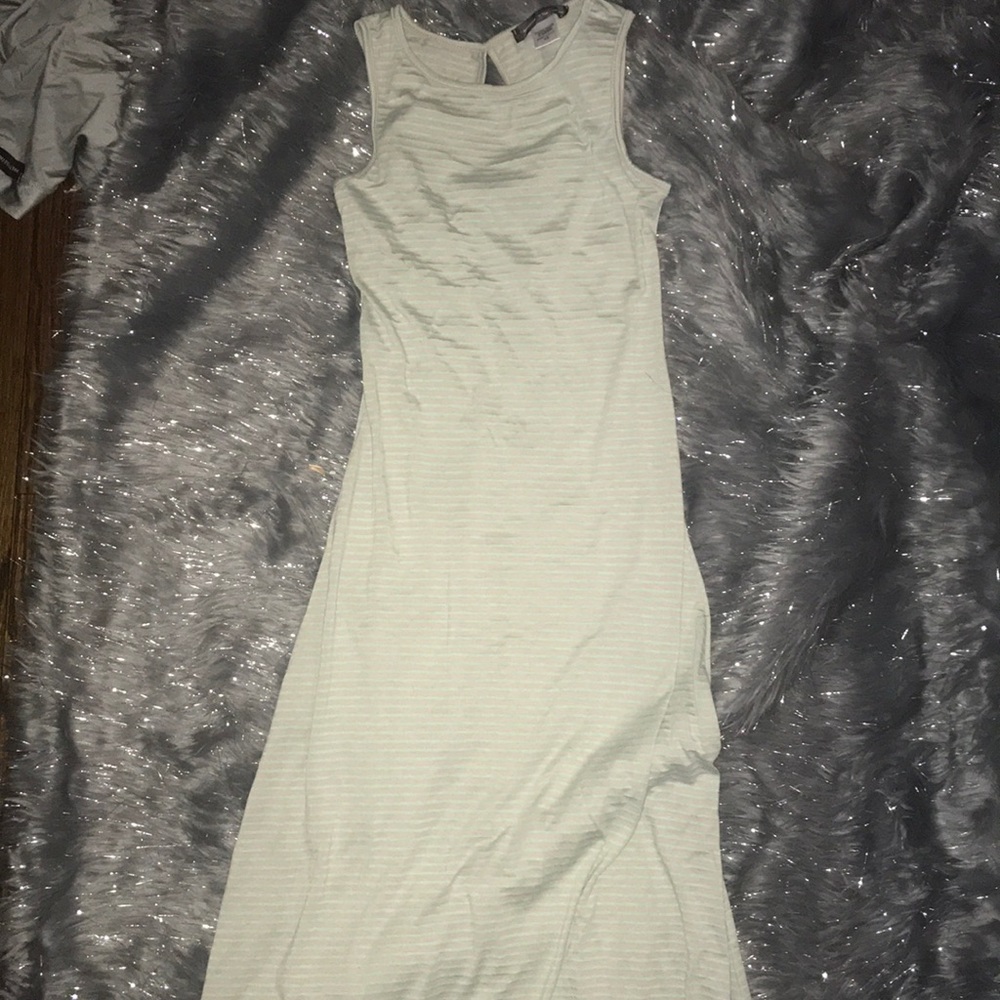Green & Gray Striped dress